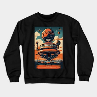 Atompunk flying city Crewneck Sweatshirt